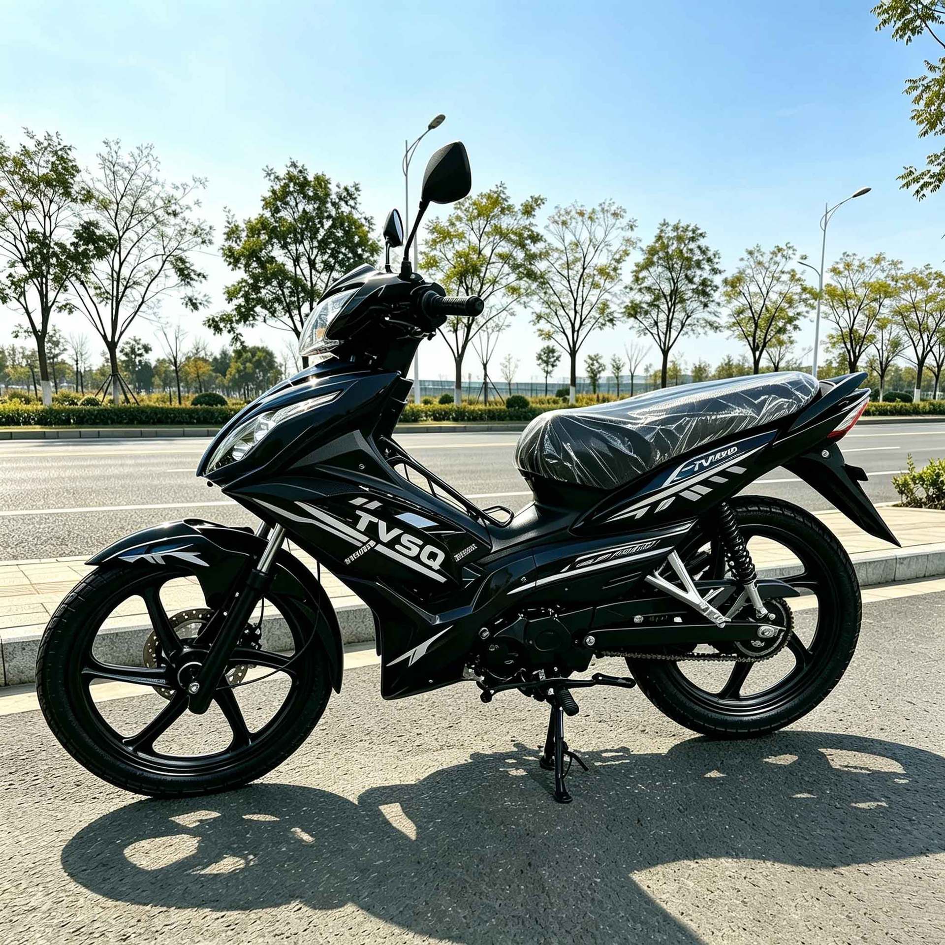 Brand New Curved Beam Two-Wheeled Fuel-Powered Motorcycle, Factory Direct Price, Durable, Low Fuel Consumption, High Cost Performance for African Transportation