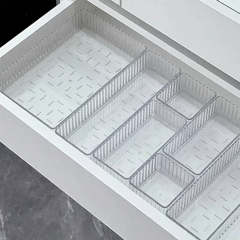 Встроенная косметическая коробка из акрила, прозрачная 8×8×4,5 см, перегородка для выдвижного ящика