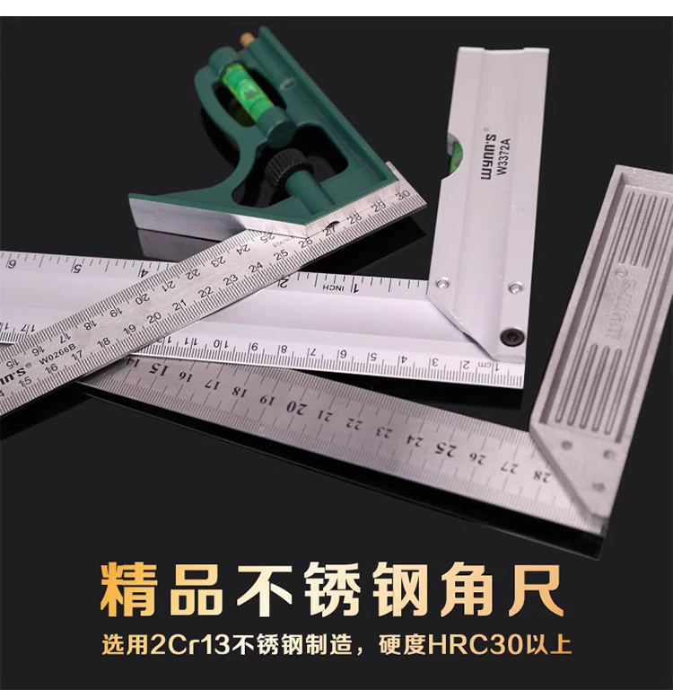 Мощная угловая линейка со львом Прямая угловая линейка из алюминиевого сплава Мобильная деревообрабатывающая угловая линейка Масштаб 300 мм/500 мм