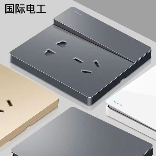 Household large plate switch outlet gold wall outlet multi-control multi-joint double pole double throw wall switch outlet