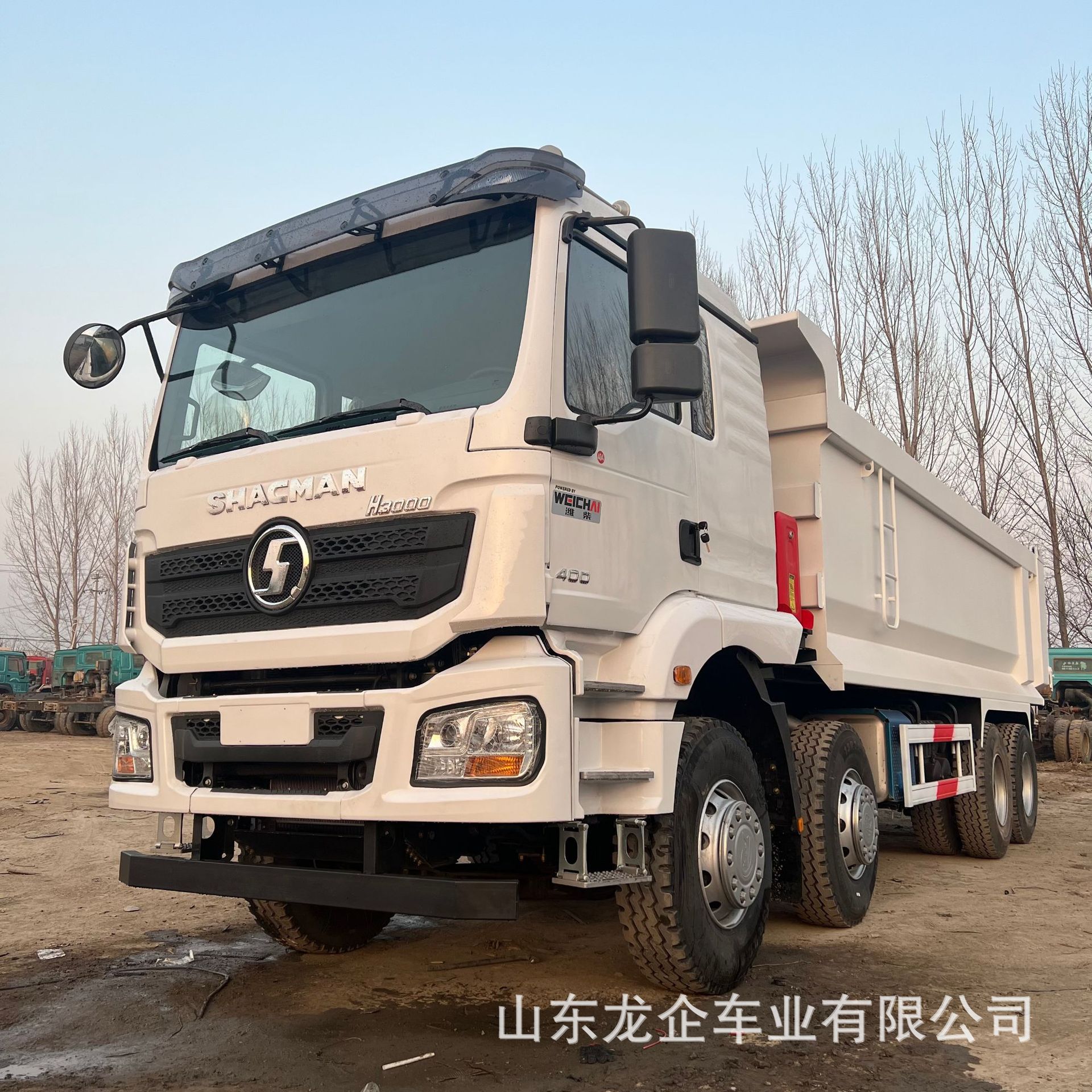 In-stock export of Shaanqi Delong H3000 rear-tipping dump truck, 12-wheel mining ore, soil, sand, and gravel transport tipper truck