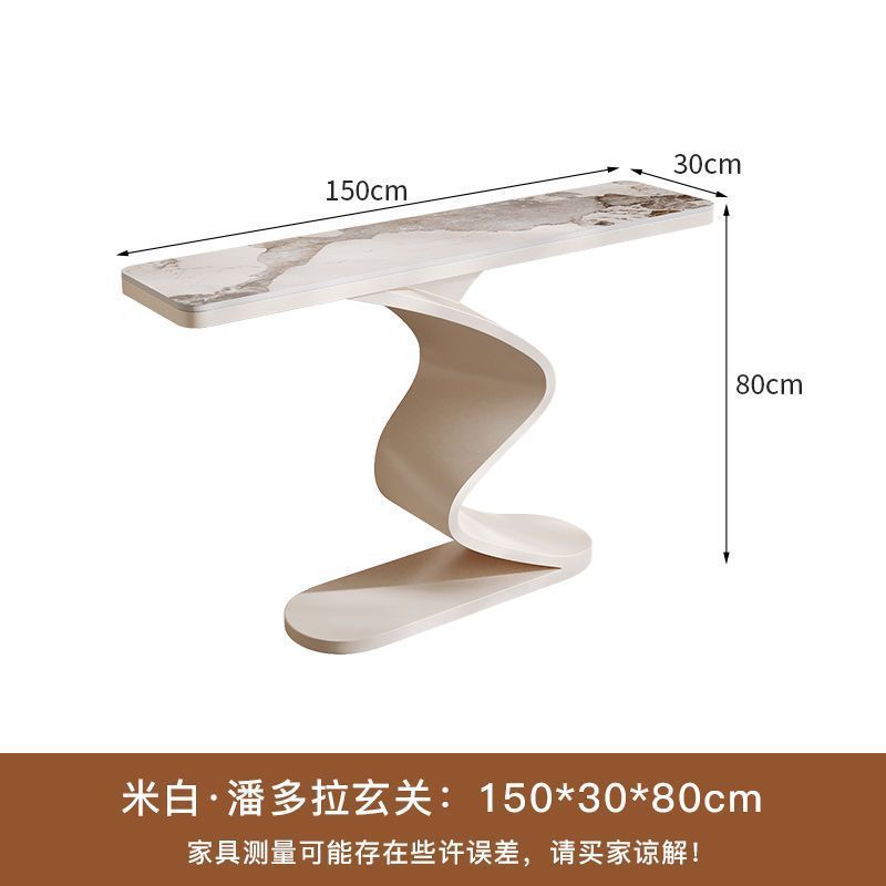 意式轻奢岩板玄关桌超窄靠墙现代别墅简约酒店条案端景台走廊网红|undefined
