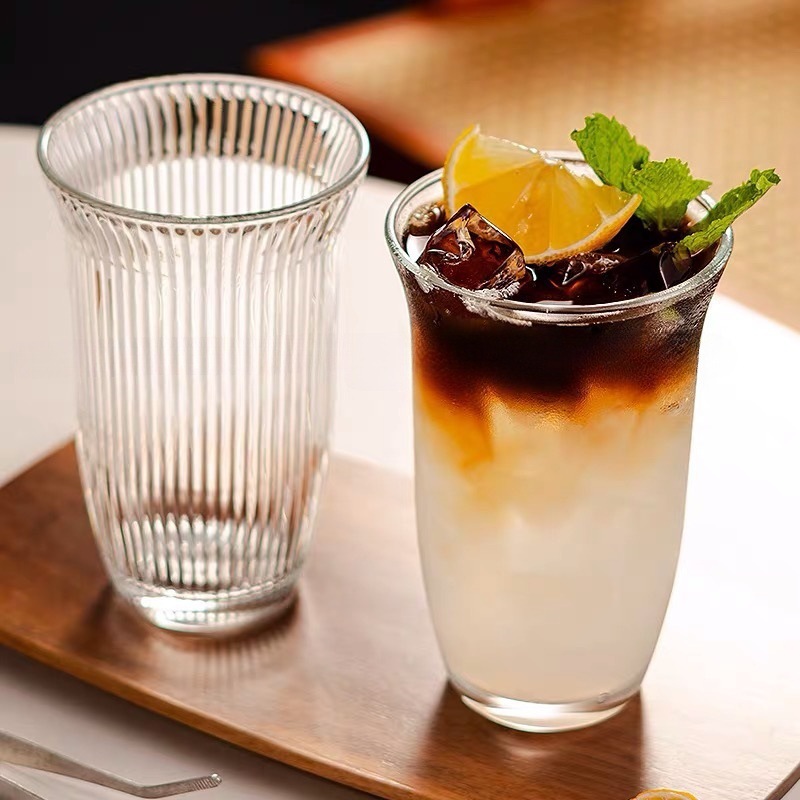 Taza de café con leche americana de hielo Taza de vidrio de estilo ins Taza de agua de ajuste especial de café Taza de leche Taza de bebida Taza de jugo