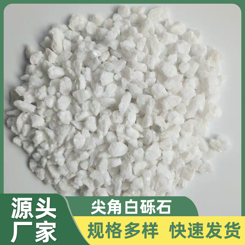 海口厂家批发天然白色砾石碎石水磨石园林庭院装饰铺设水族造景石