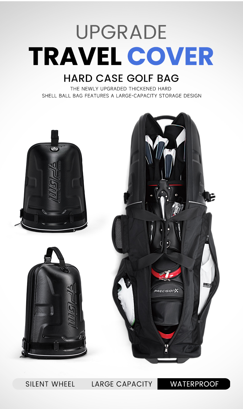 Túi đựng gậy golf PGM vỏ cứng ABS, có bánh xe kéo, chống nước, gấp gọn, kèm khóa số — Ba lô hàng không màu đen [Vỏ cứng ABS/Mũ gấp gọn/Có khóa số] HKB020 chi tiết 21