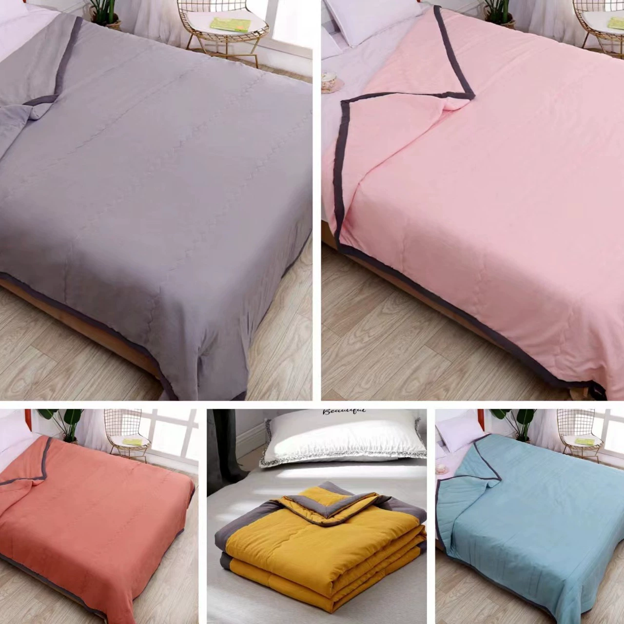 Заводская поставка промытого хлопка летнее прохладное одеяло для кондиционирования воздуха Весна и осень тонкое одеяло с сердечником одно двойное летнее одеяло Детский студенческий подарок