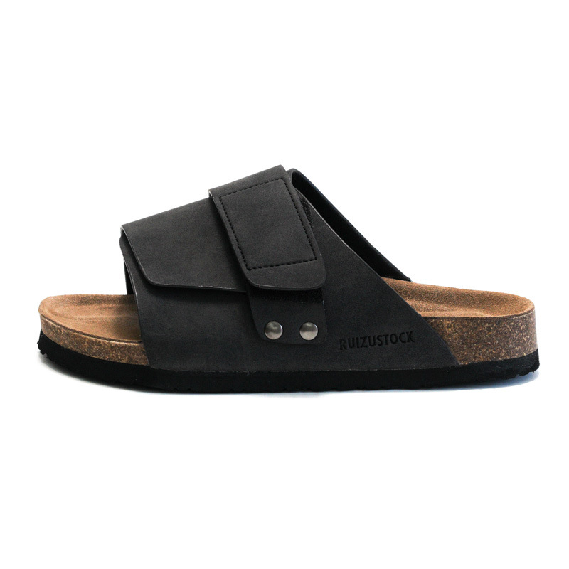 RUIZUSTOCK Ciabatte estive autunnali da uomo Sandali da spiaggia per studenti in pelle scamosciata con sughero_voghion.com