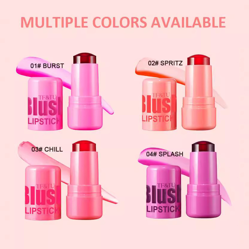 TF&TU jelly blush stick lipstick blush lip cheek dual use four color Q elastic natural contouring color brightening_voghion.com