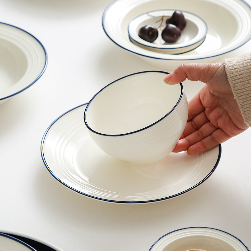 HI8R可爱小碗家用甜品碗泡面碗米饭碗陶瓷简约欧式大号汤碗螺蛳粉