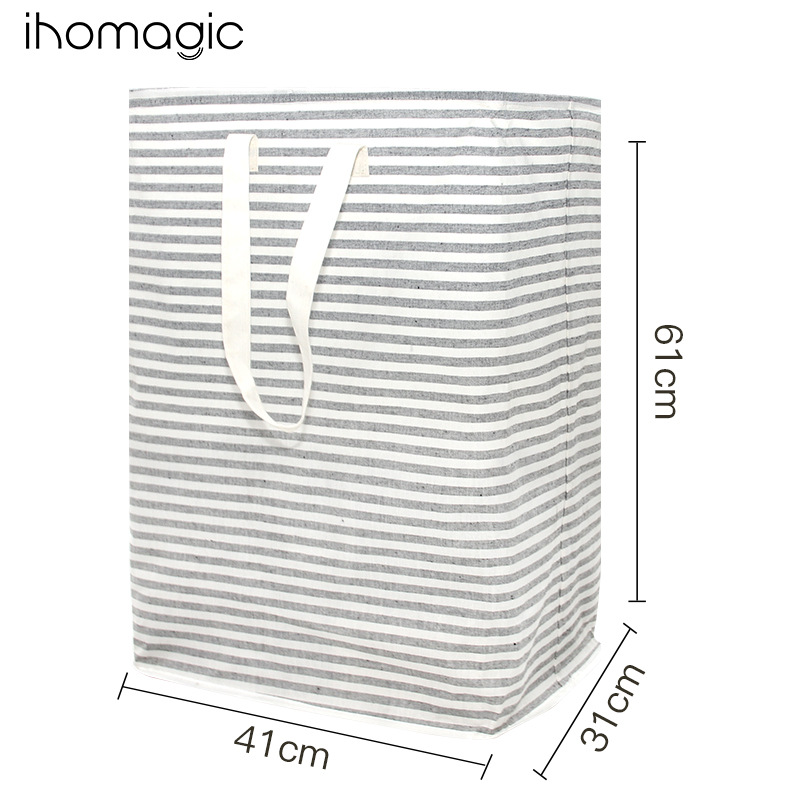 Hogar bolsa de almacenamiento de ropa de gran capacidad independiente bolsa de lavandería a rayas mango cesta de lavandería transfronteriza
