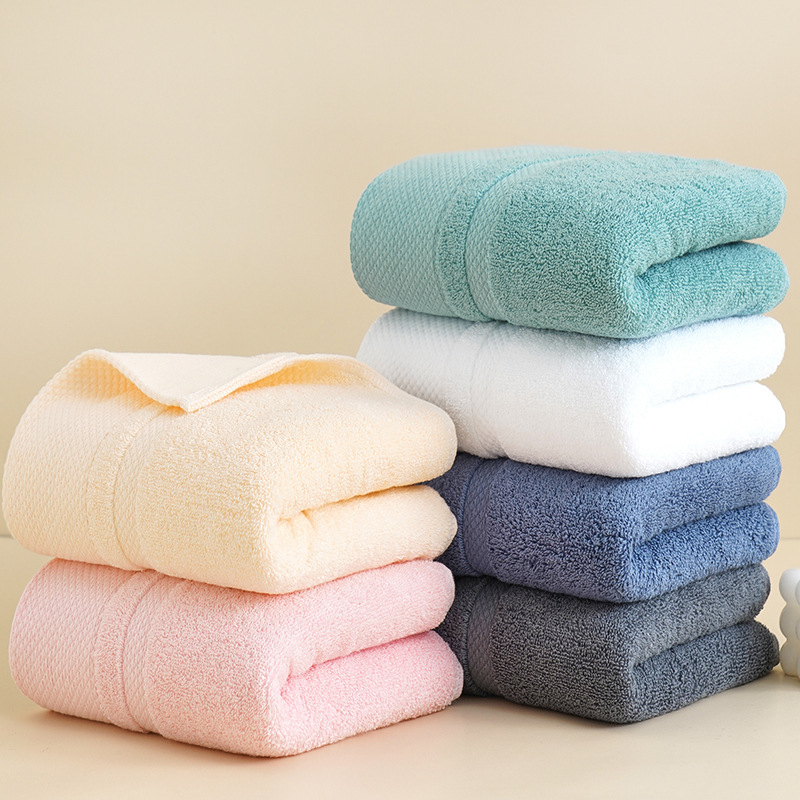 Thickened Combed Long-Staple Cotton Towels for Adults, Suitable for Face Washing, Home Use, Gift, Solid Color, High Absorbency, Wholesale Home Textiles