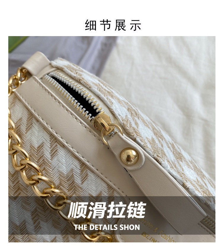 Korean Style Houndstooth Chain Zipper Shoulder Chest Bag display picture 19
