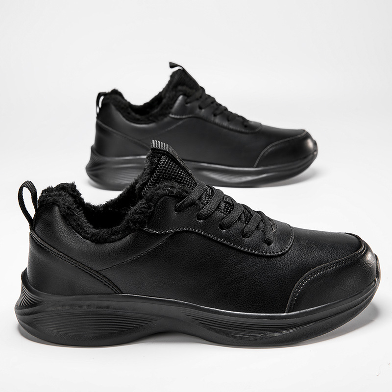 2023 oferta especial tamaño zapatilla de deporte de los hombres y los zapatos de las mujeres con forro polar primavera y otoño nuevos zapatos de cuero de fondo suave par de zapatos casuales