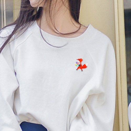 Ali Proposal Cute Fox Flower Embroidery Cloth Clothes Repair Bag Decoration DIY Patches Wholesale