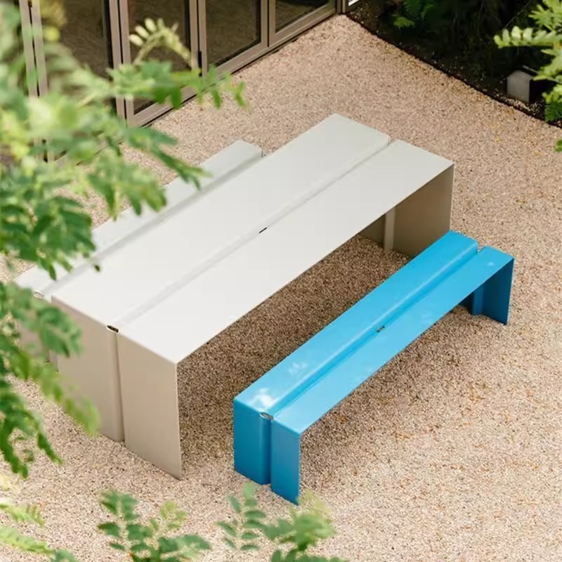 Outdoor Open-Air Tables and Chairs, Shopping Mall Milk Tea Shop, Park Tables and Chairs, Combination Chairs, Club High-End Outdoor Courtyard Internet Celebrity Benches