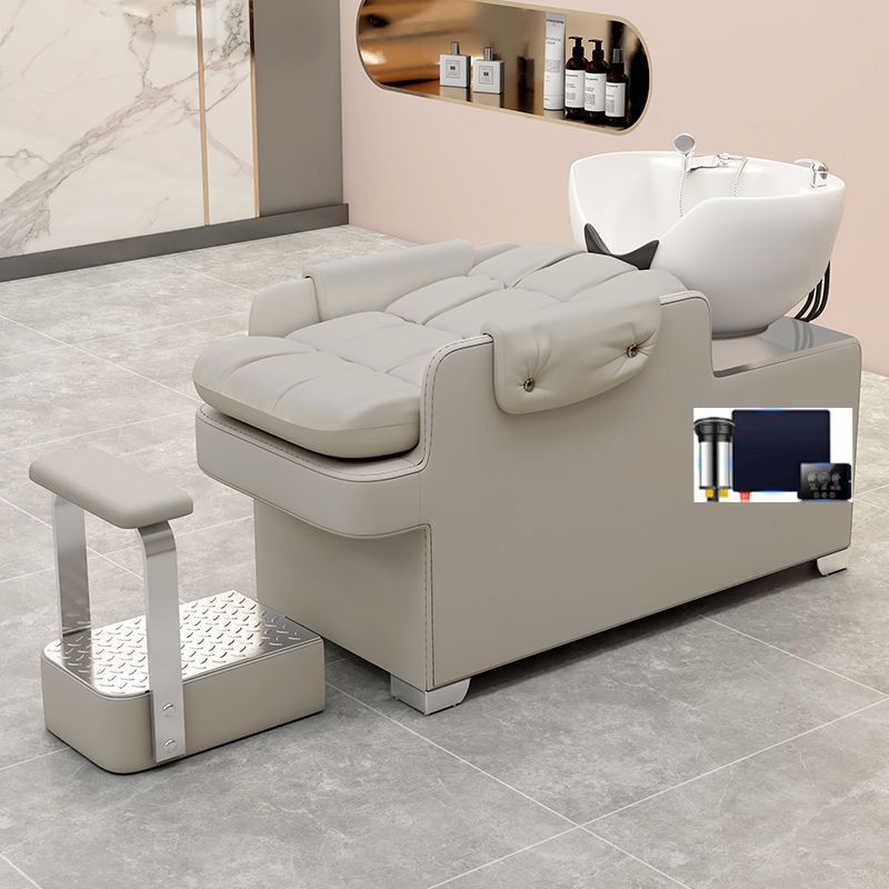 Cama de champú de celebridades de Internet, peluquería de alta gama, cama de champú semi-reclinada, peluquería, peluquería, cama de champú de lavado de cerámica especial