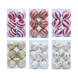 Cross-Border New Christmas 6cm Painted Ball Decorations Christmas Tree Ornaments Christmas Tree Pendants Christmas Balls in Stock