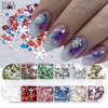 Jewelry, Christmas nail decoration, suitable for import, 12 cells, with snowflakes, wholesale
