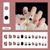 Removable fake nails, nail stickers for nails with bow for manicure, ready-made product, french style
