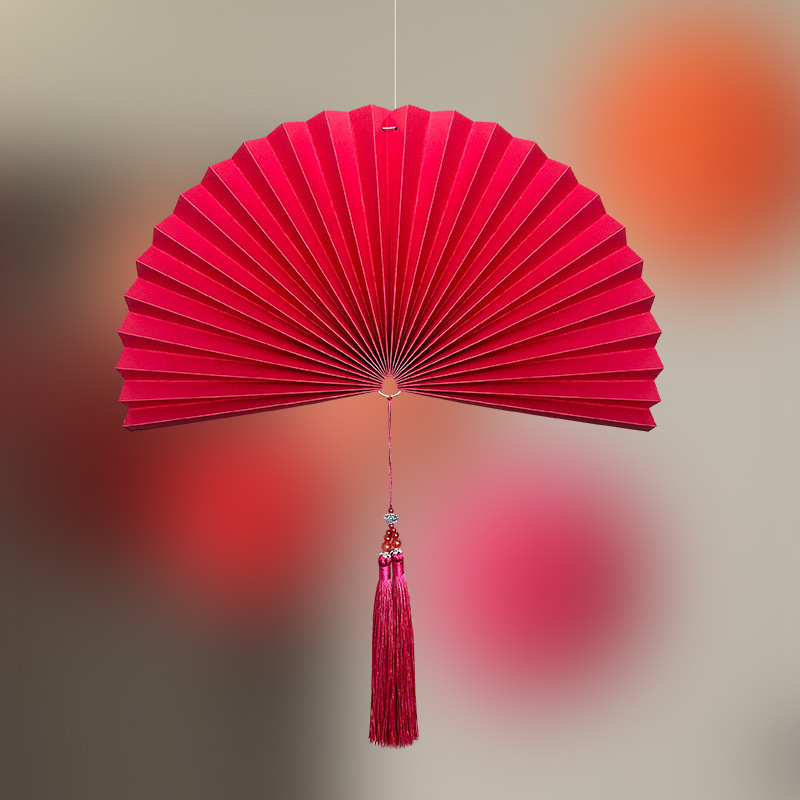 纸花扇折扇婚礼装饰手工纸扇花立体拉花派对结婚新房婚房布置装饰|undefined