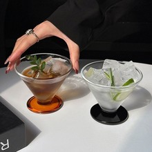 高颜值小众设计冰美式咖啡杯玻璃杯法式中古香槟杯高级冰淇淋杯子