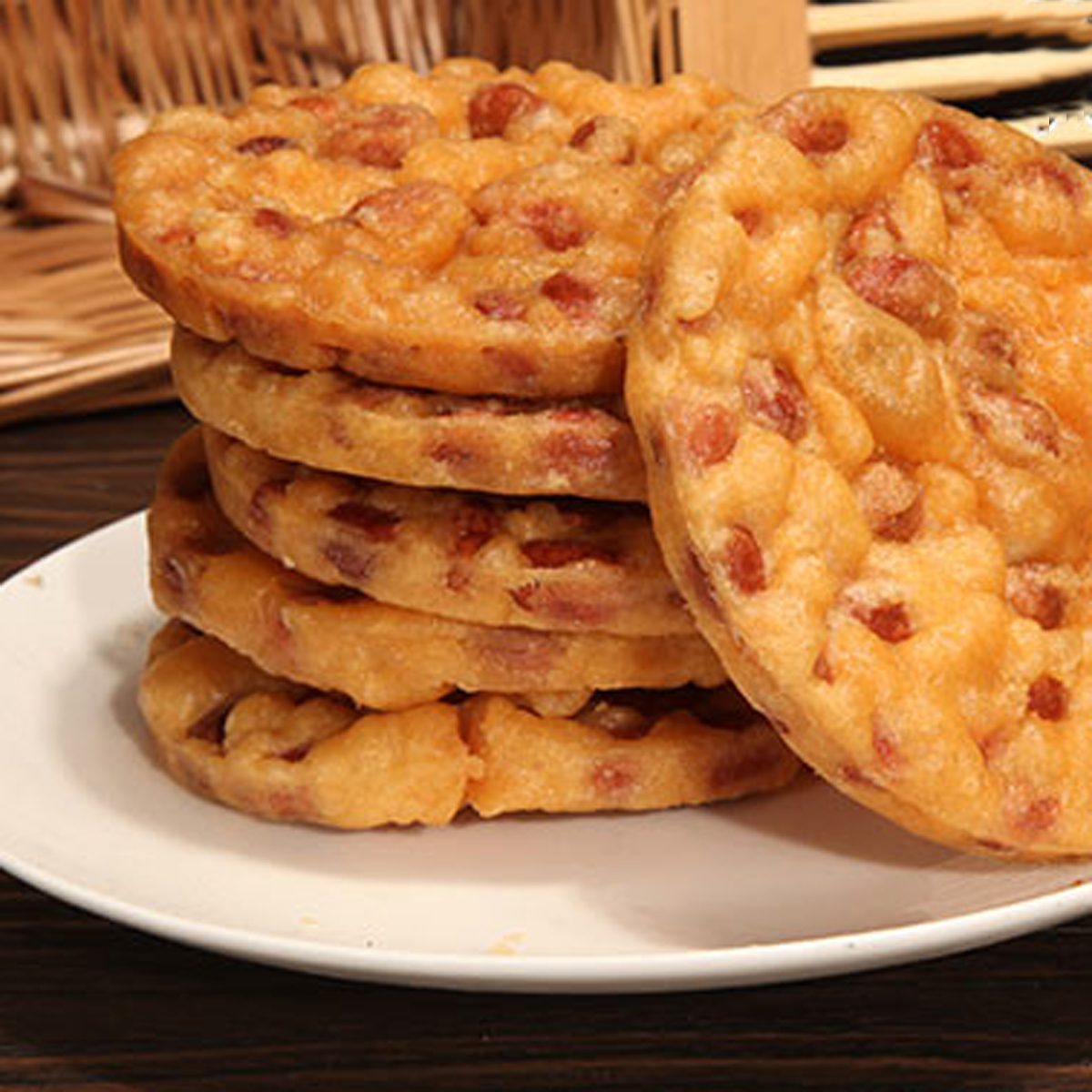 温州豆饼特产花生豆姑饼豆泡糕点平阳苍南咸味油炸小吃零食10个包