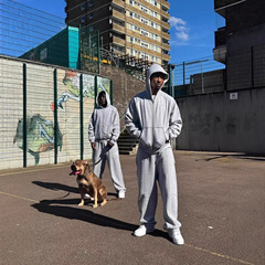 美式印花hiphop嘻哈街舞连帽卫衣外套男宽松运动套装直筒卫裤