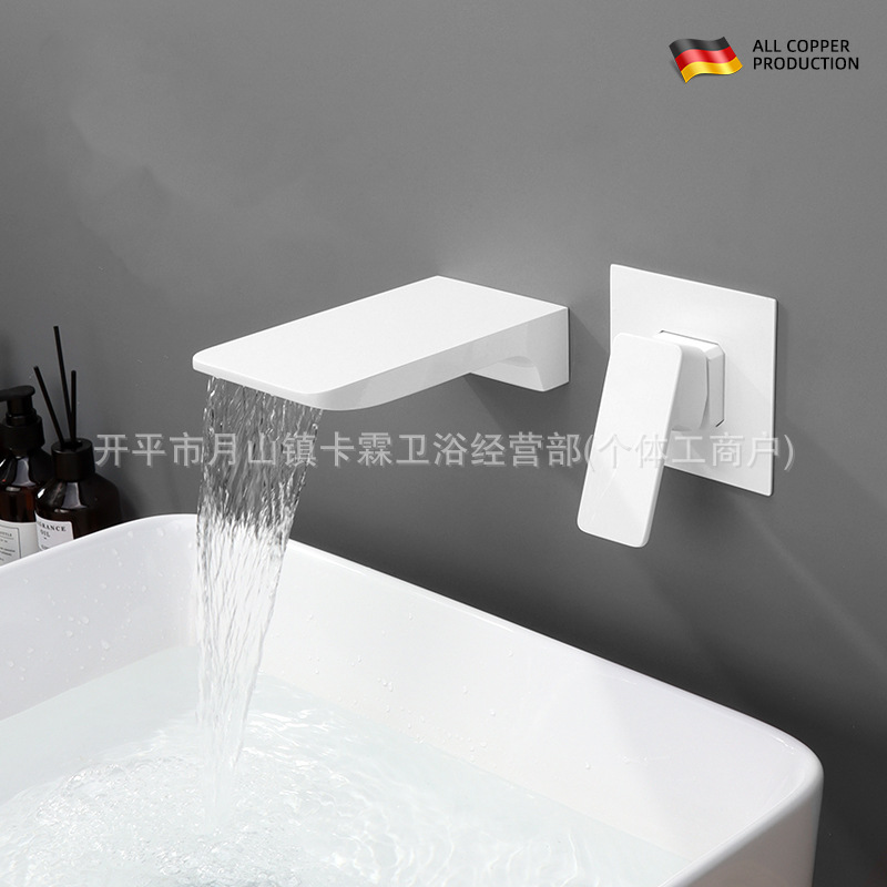 Concealed Wall-Mounted Waterfall Basin Faucet Hidden Embedded Hot and Cold Faucet Cross-Border Foreign Trade Engineering Bathroom