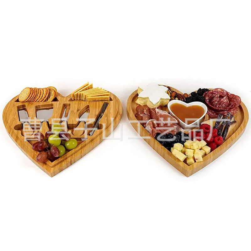 Creativa madera sólida amor bandeja fiesta pastel snack bandeja de fruta set bandeja de pizza
