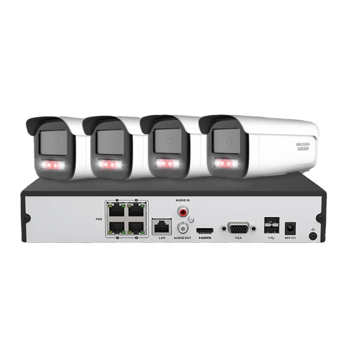 Hikvision monitör ekipmanları tam set ev 6 milyon yüksek çözünürlüklü poe fotoğrafçılığı dış mekan kamera sistemi