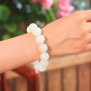 Jinyutang Premium Xinjiang Hetian Jade Qiemu Sugar White Bracelet, One Item One Certificate, Supports Nationwide Diversity Distribution