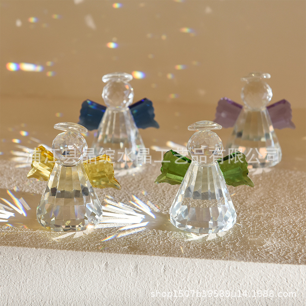 Fábrica directa transfronteriza para proteger la fortuna muñeca de cristal ángel regalo creativo decoración del hogar adornos de mesa