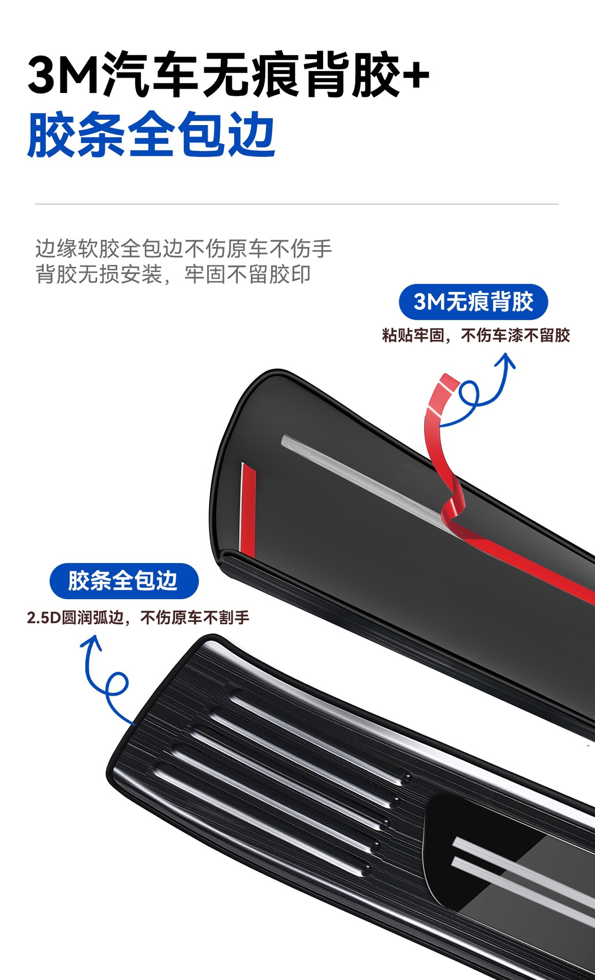 Specialized Protective Stickers for Toyota Rav4, Highlander, Wildlander, Crown, and Corolla Door Sill Strips