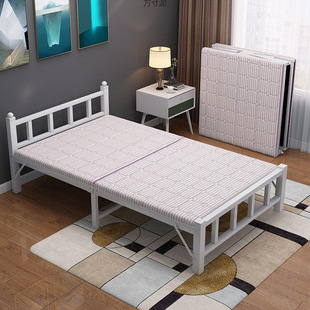 Folding Bed for Single Bed, Simple and Portable for Home Use during Lunch Break, Office Nap, Adult Double Bed, Rental Companion Hard Board Bed