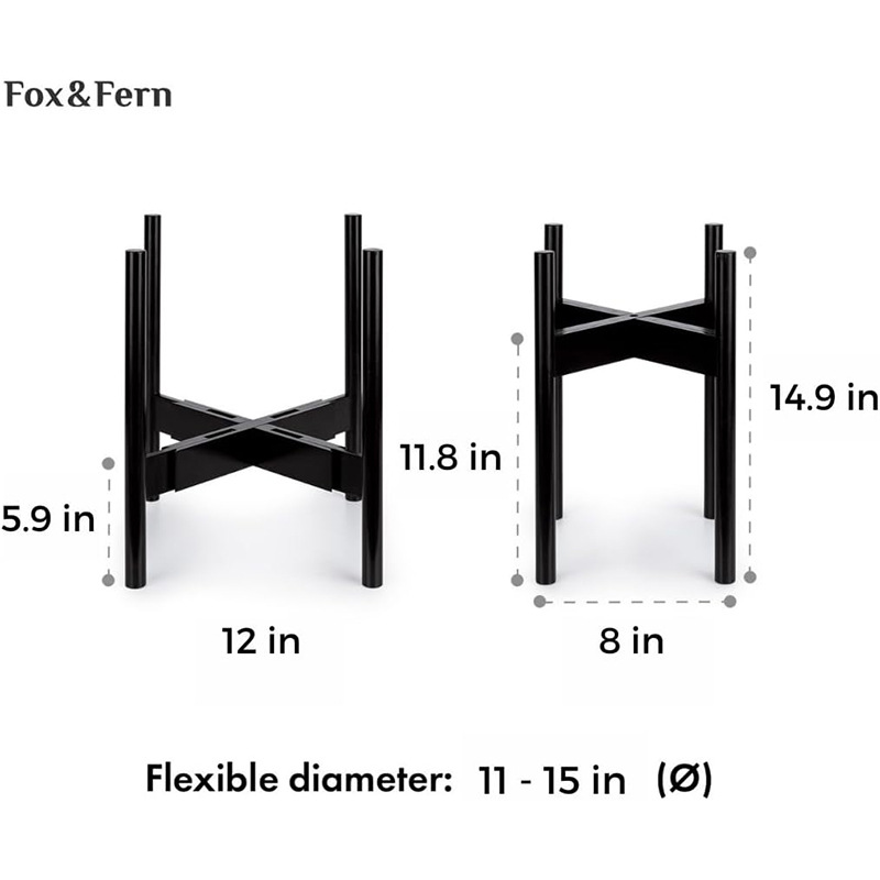 Estante de flores retráctil de cuatro patas, estante de maceta de madera, soporte de carne, fábrica directa de productos de bambú y madera para el hogar