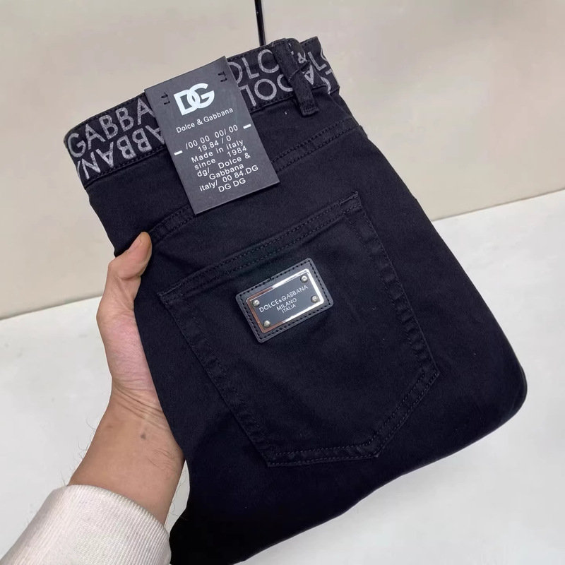 2026 New Spring and Summer Men's Black Straight-Leg Jeans Business Casual Fitted Straight Versatile Long Pants Trendy