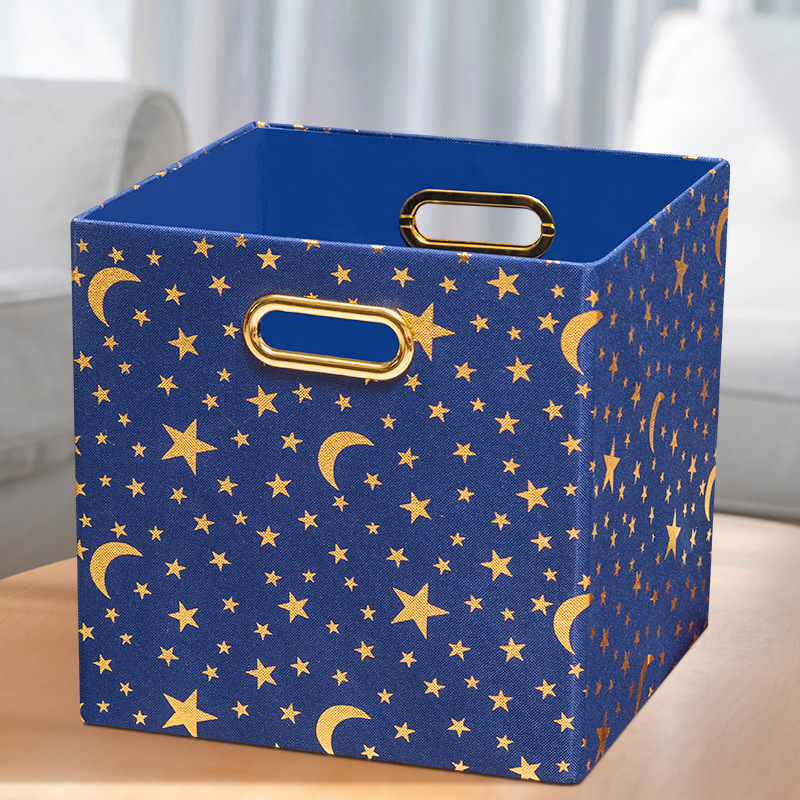 条纹收纳箱涤纶纺整理箱棉被储物折叠布艺大号袋有盖家用批发代发