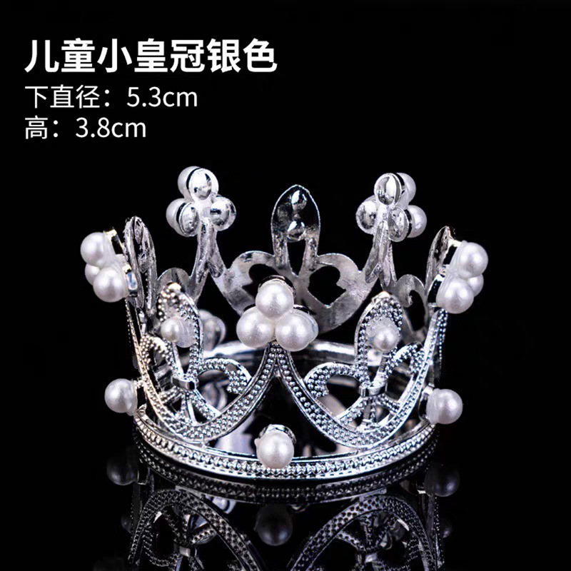 Ventas calientes de corona de cumpleaños de la reina torta decoración horneado adornos de perlas redondas flores de novia corona al por mayor