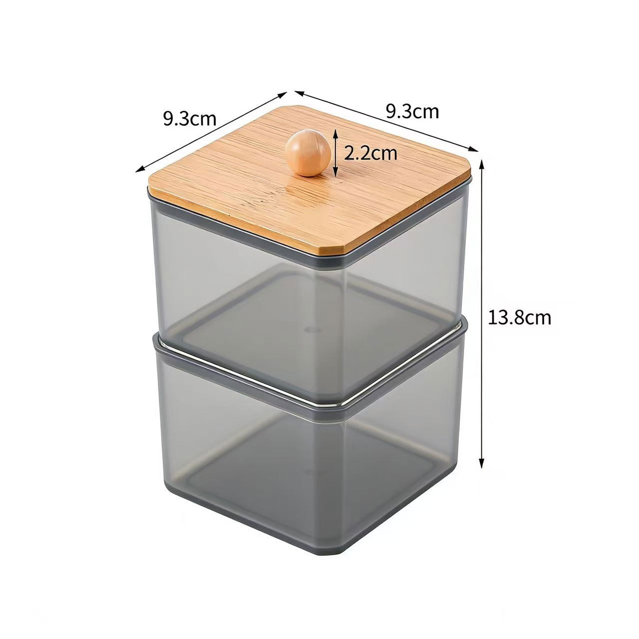 [Tienda de fábrica gris transparente] caja de almacenamiento de algodón acrílico se puede superponer portátil permeable a la ceniza para el almacenamiento de maquillaje doméstico