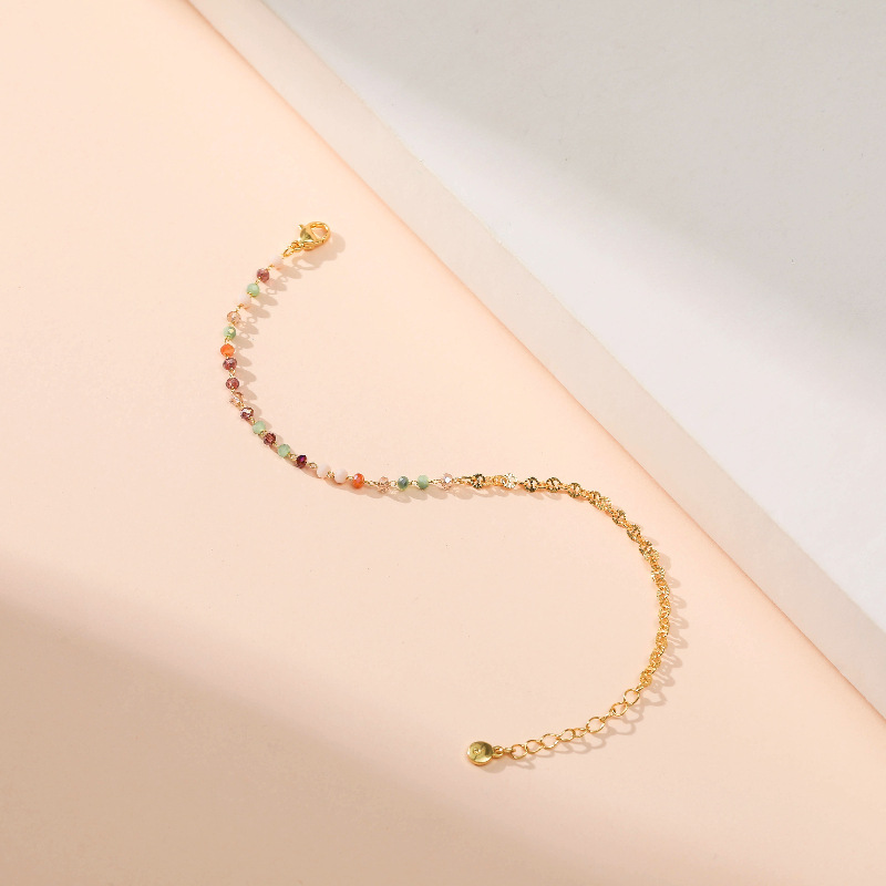 Cross-Border Foreign Trade New 18K Real Gold Bracelet Female Zircon Light Luxury Extendable Chain Sp