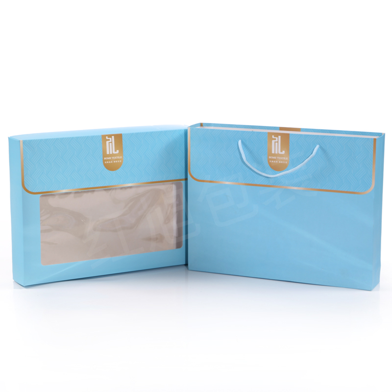 Toallas de baño de tres piezas caja de embalaje vacía caja de regalo de boda caja de regalo portátil de ventana abierta