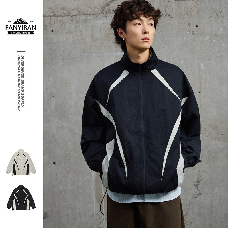 Sanhomme American Trendy Brand Functional Style Color Matching Sports Mountain Style Outdoor Stand Collar Jacket Men's Top 2876 Sanhomme American Trendy Brand Functional Style Color Matching Sports Mountain Style Outdoor Stand Collar Jacket Men's Top 2876