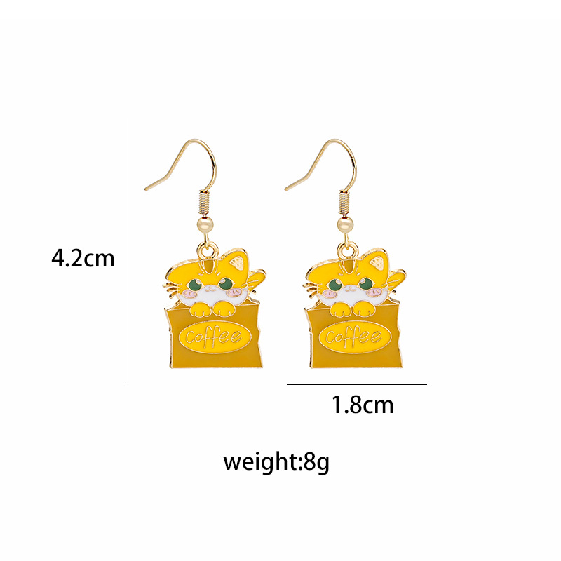 Casual Cat Eagle Snake Alloy Stoving Varnish Women's Drop Earrings 1 Pair display picture 1