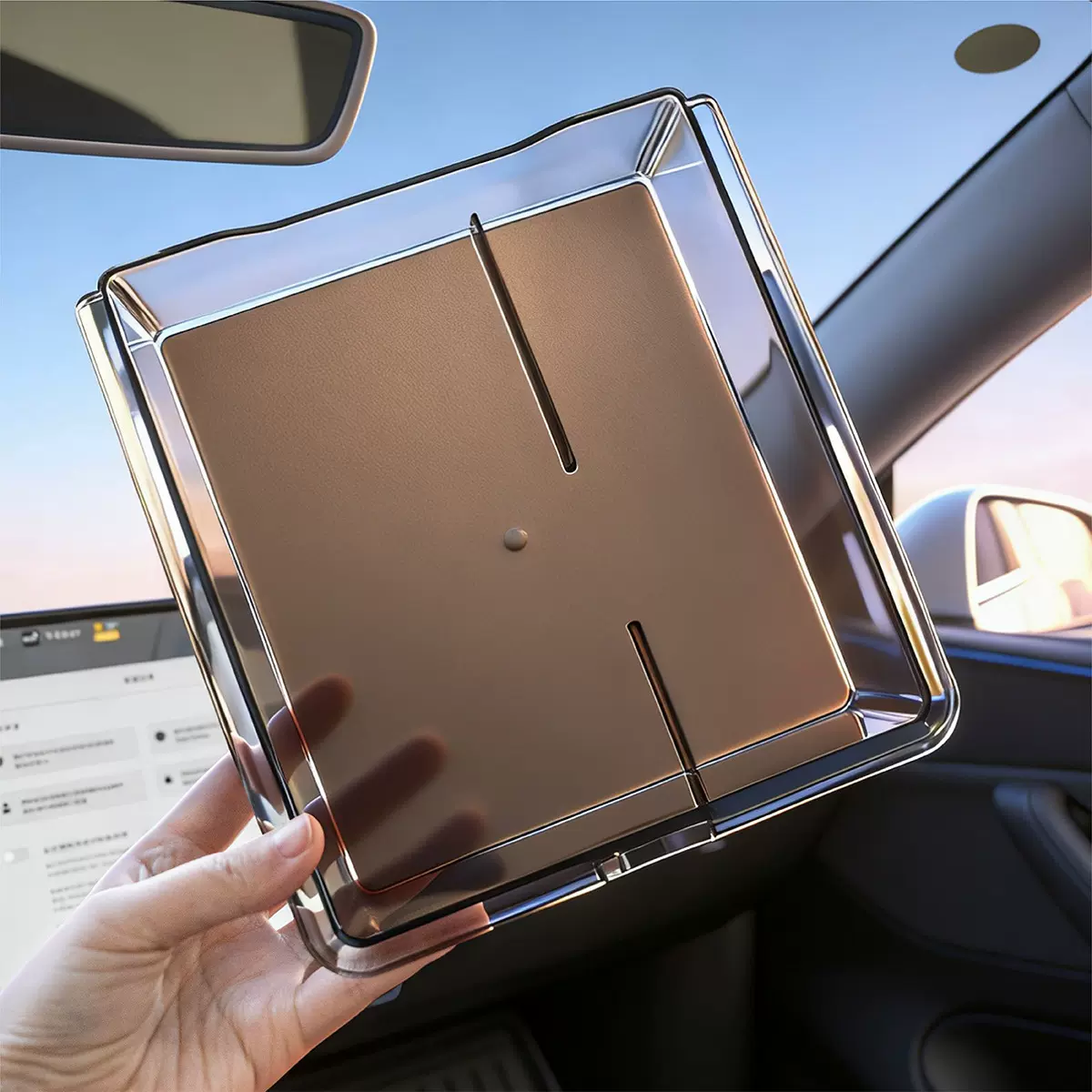 适用于特斯拉焕新版Model3/Y/YL中控储物盒收纳车载内饰改装配件