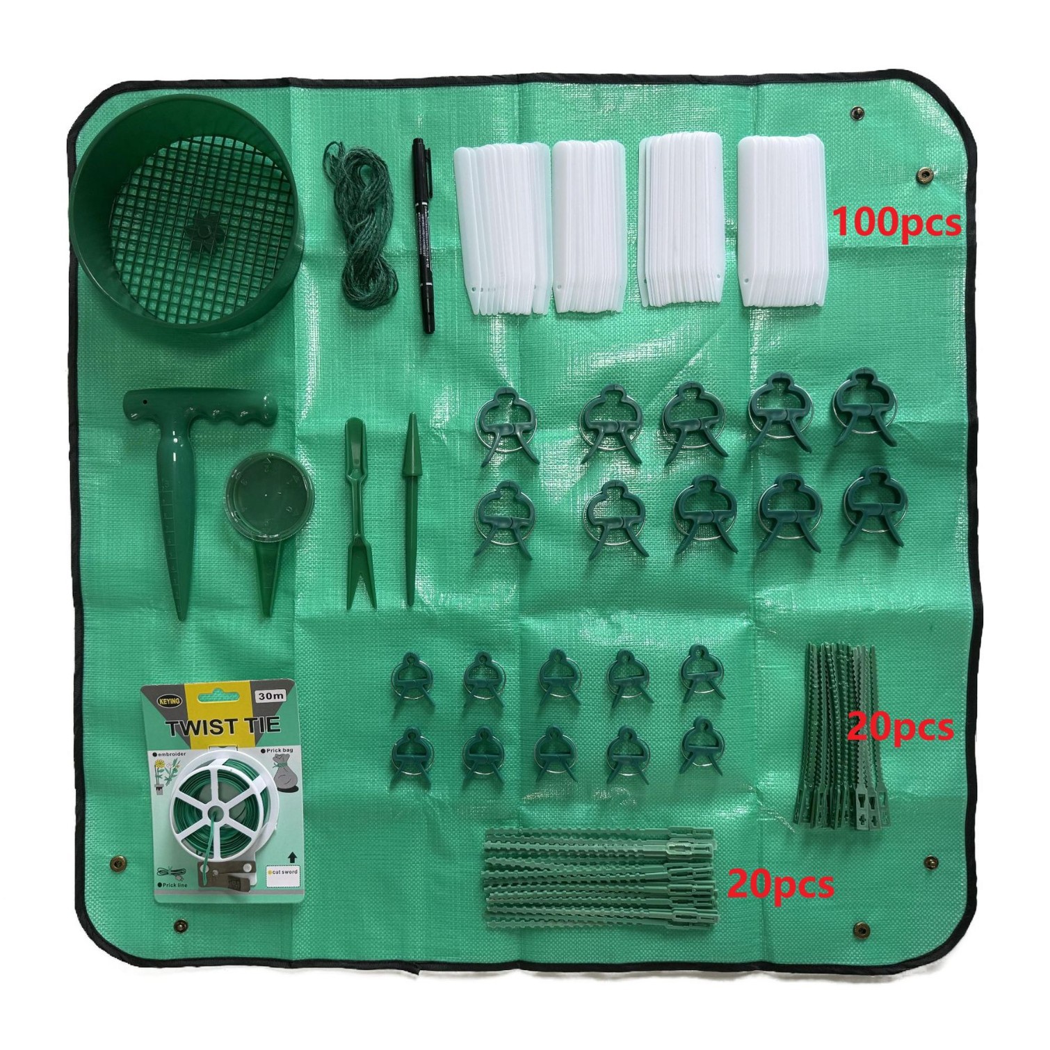 크로스보더 가드닝 타이 세트, 식물 라벨 세트, 다육 도구 커팅 및 타이 라인, 장미 덩굴 식물 고정 로프