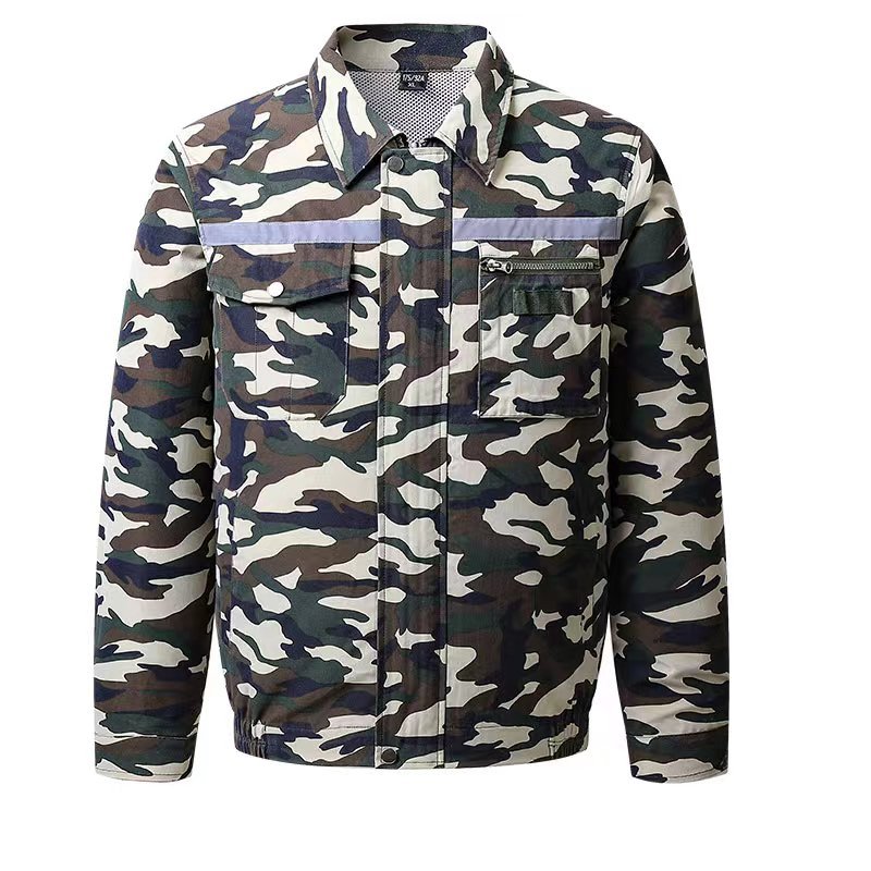 위장 녹색 싱글 코트