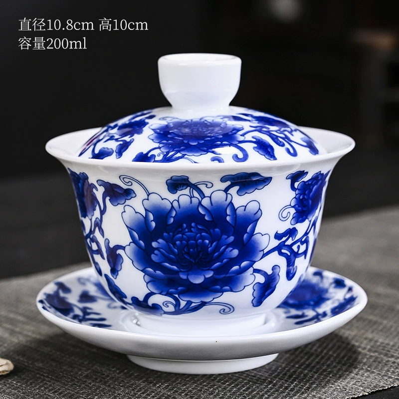 Blue and white ceramic tea cup, big tea set