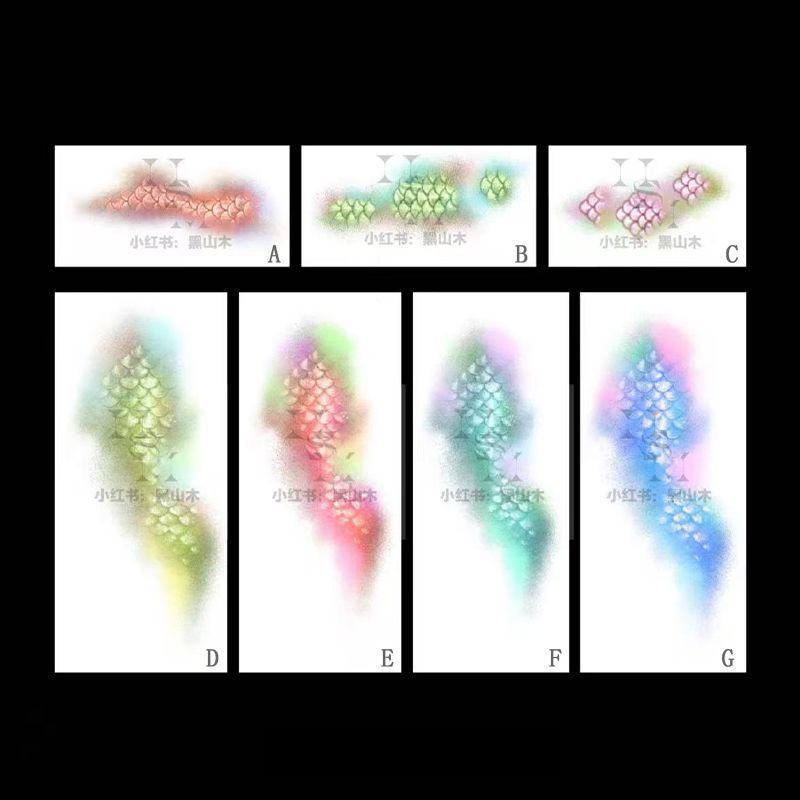 Popular Original Mermaid Scale Series Colorful Tattoo Stickers for Arms, Thighs, Neck, Realistic, Washable for Students Popular Original Mermaid Scale Series Colorful Tattoo Stickers for Arms, Thighs, Neck, Realistic, Washable for Students
