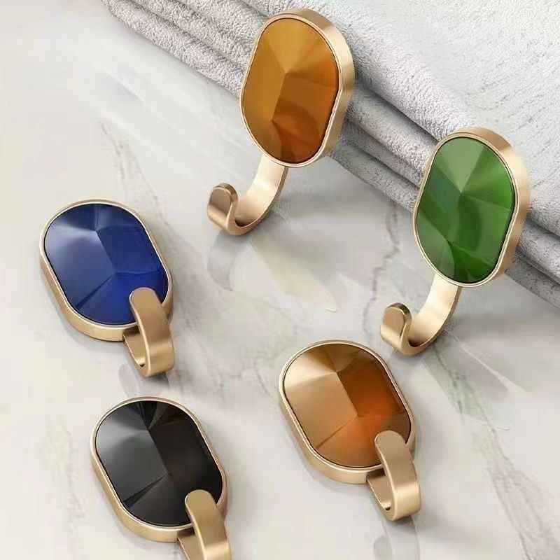 Light Luxury Gem Hook Load-bearing Seamless Hook Strong Bathroom Living Room Kitchen Bathroom High-end Fashion Luxury