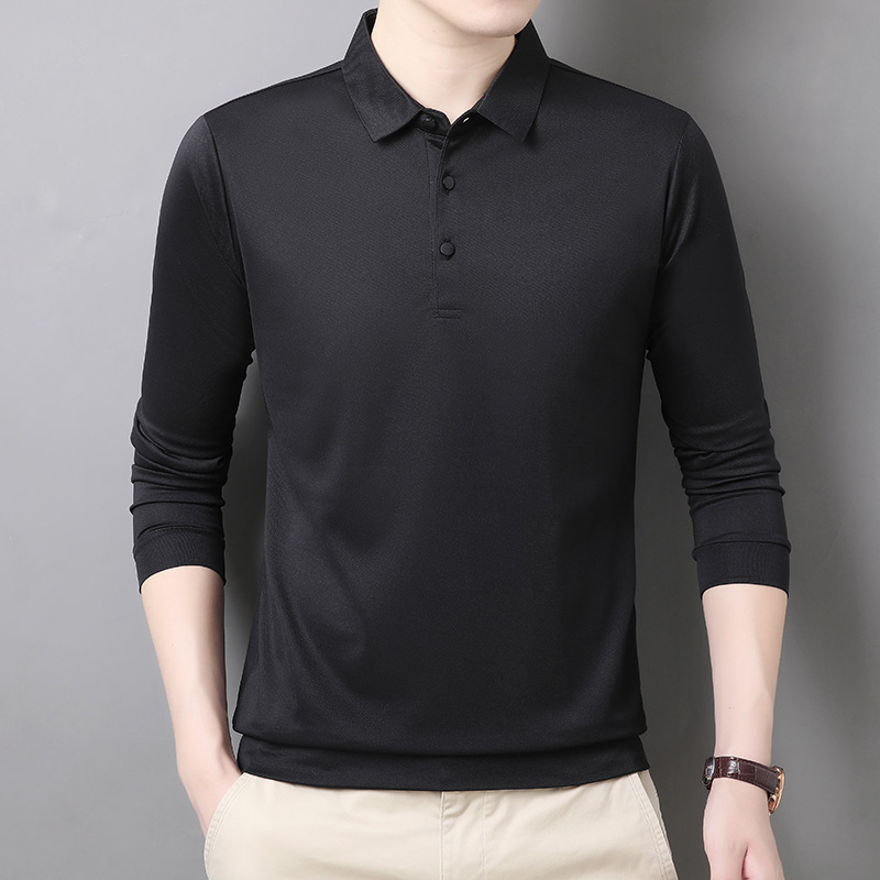 Camiseta polo nueva 2024 con mangas largas y solapa moderna para hombre, camiseta informal de negocios para hombre, ropa de primavera y otoño para hombre